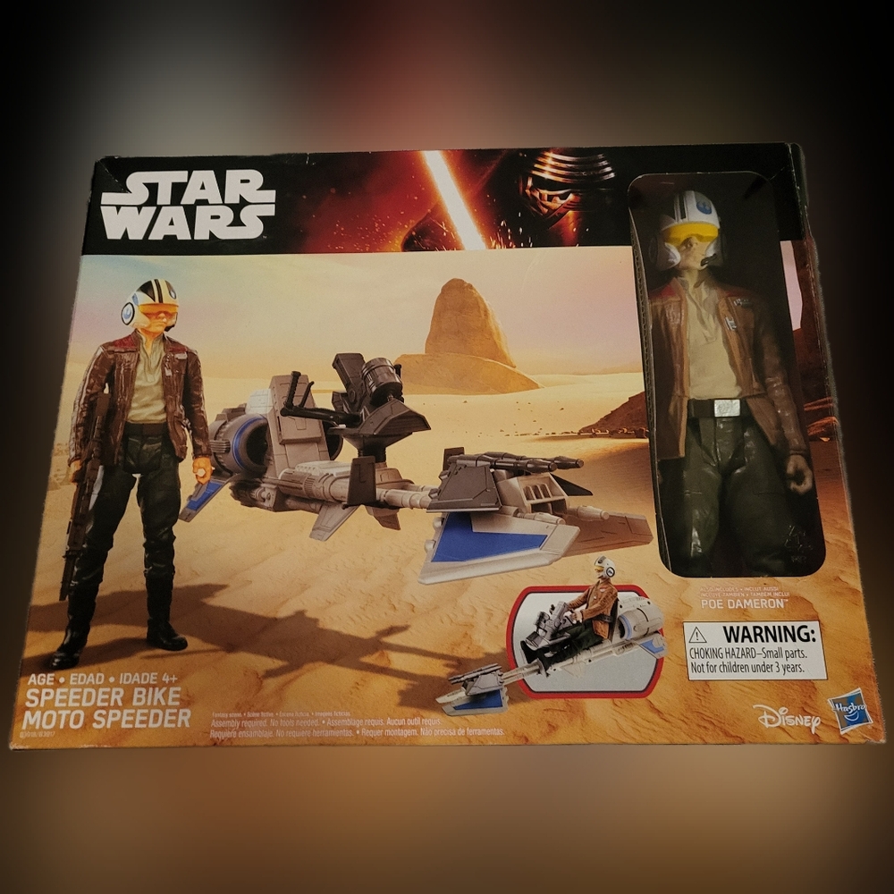 Star Wars Poe Dameron Speeder Bike Playset - Brown and Blue